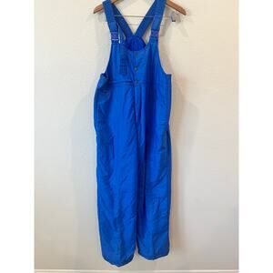 Vintage Mens Ski Lion Blue Bibs/Snow Pant Insulated Overalls | Size Large (flaw)